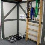 Treningsrom i kjelleren på Ekely